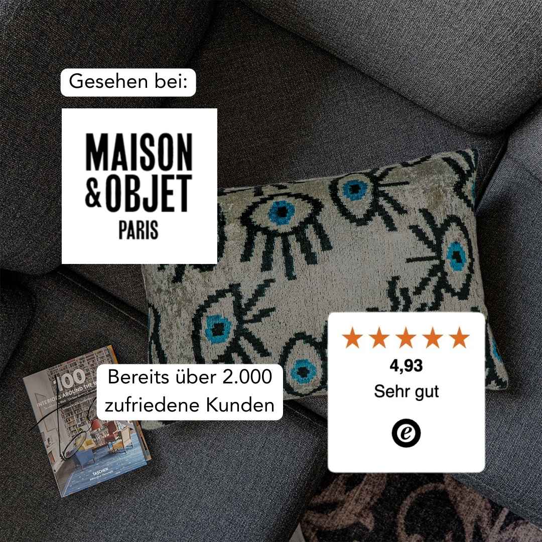 Ikat Kissen Angel Eyes White - Silk - Velvet 40 x 60 cm. Seide. Samt. Handgefertigt. Design aus Deutschland. - von strohdeicher design5560529246