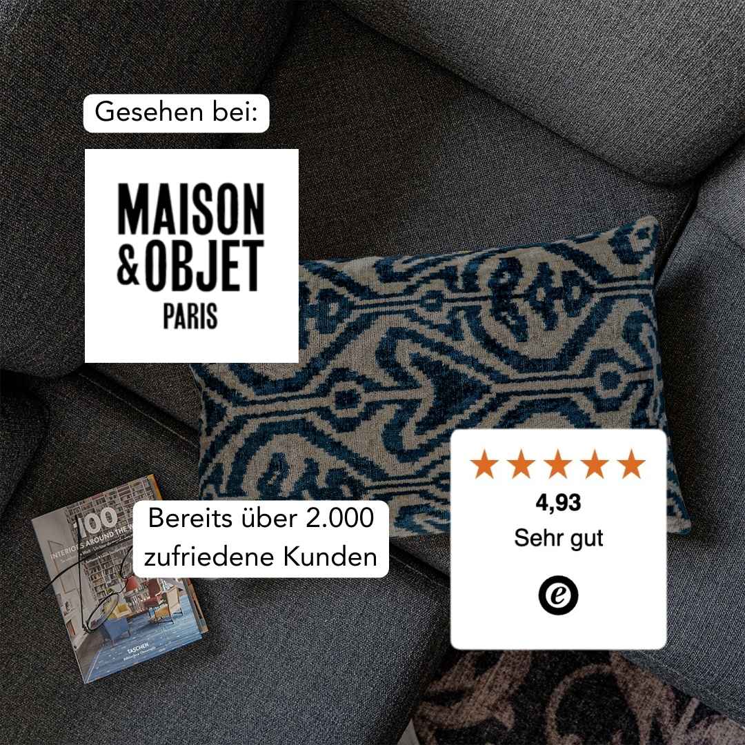 Ikat Kissen Arrow - Silk - Velvet 40 x 60 cm. Seide. Samt. Handgefertigt. Design aus Deutschland. - von strohdeicher design10370