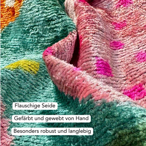 Ikat Kissenbezug Berry Love - Silk - Velvet 40 x 60 cm. Seide. Samt. Handgefertigt. Design aus Deutschland. - von strohdeicher design10021
