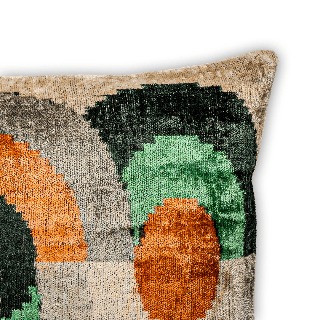 Luxus Dekokissen Ikat Neo - Silk - Velvet 40x60 cm. Seide. Samt. Premium Füllung inklusive. - von strohdeicher design10381