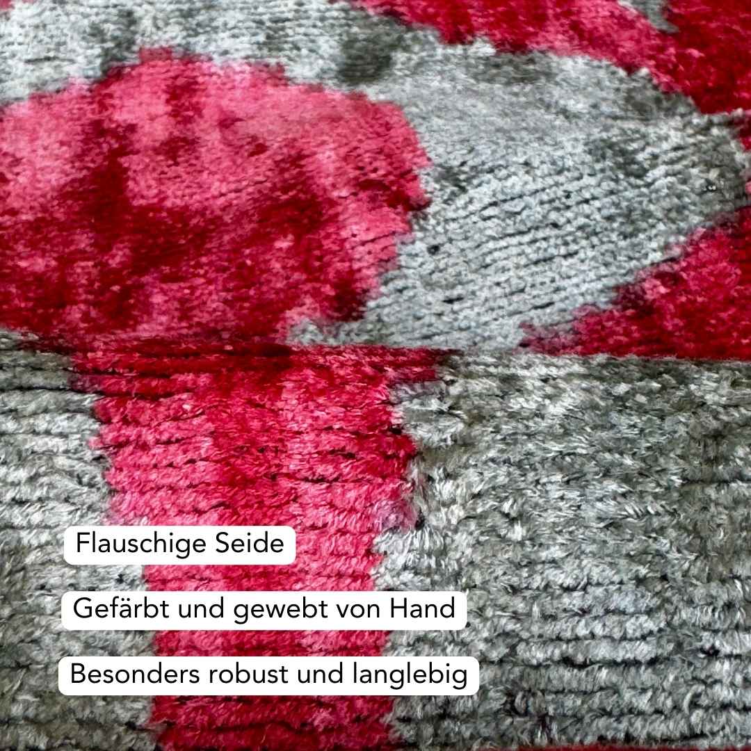 Ikat Kissenbezug JW - Silk - Velvet 40 x 60. Dekokissen. Seide. Samt. Luxuriös. Handgefertigt. - von strohdeicher design10369