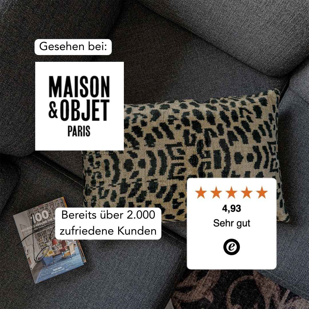 Ikat Kissen Leo - Silk - Velvet 40 x 60 cm. Seide. Samt. Handgefertigt. Design aus Deutschland. - von strohdeicher design10375