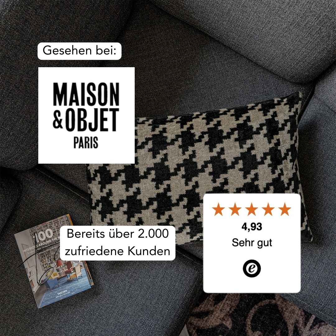 Ikat Kissen Pied de Coq - Silk - Velvet 40 x 60 cm. Seide. Samt. Handgefertigt. Design aus Deutschland. - von strohdeicher design10135