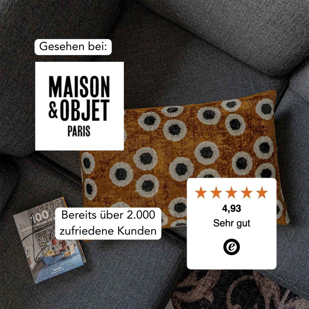 Ikat Kissen Points - Silk - Velvet 40 x 60 cm. Seide. Samt. Handgefertigt. Design aus Deutschland. - von strohdeicher design10147