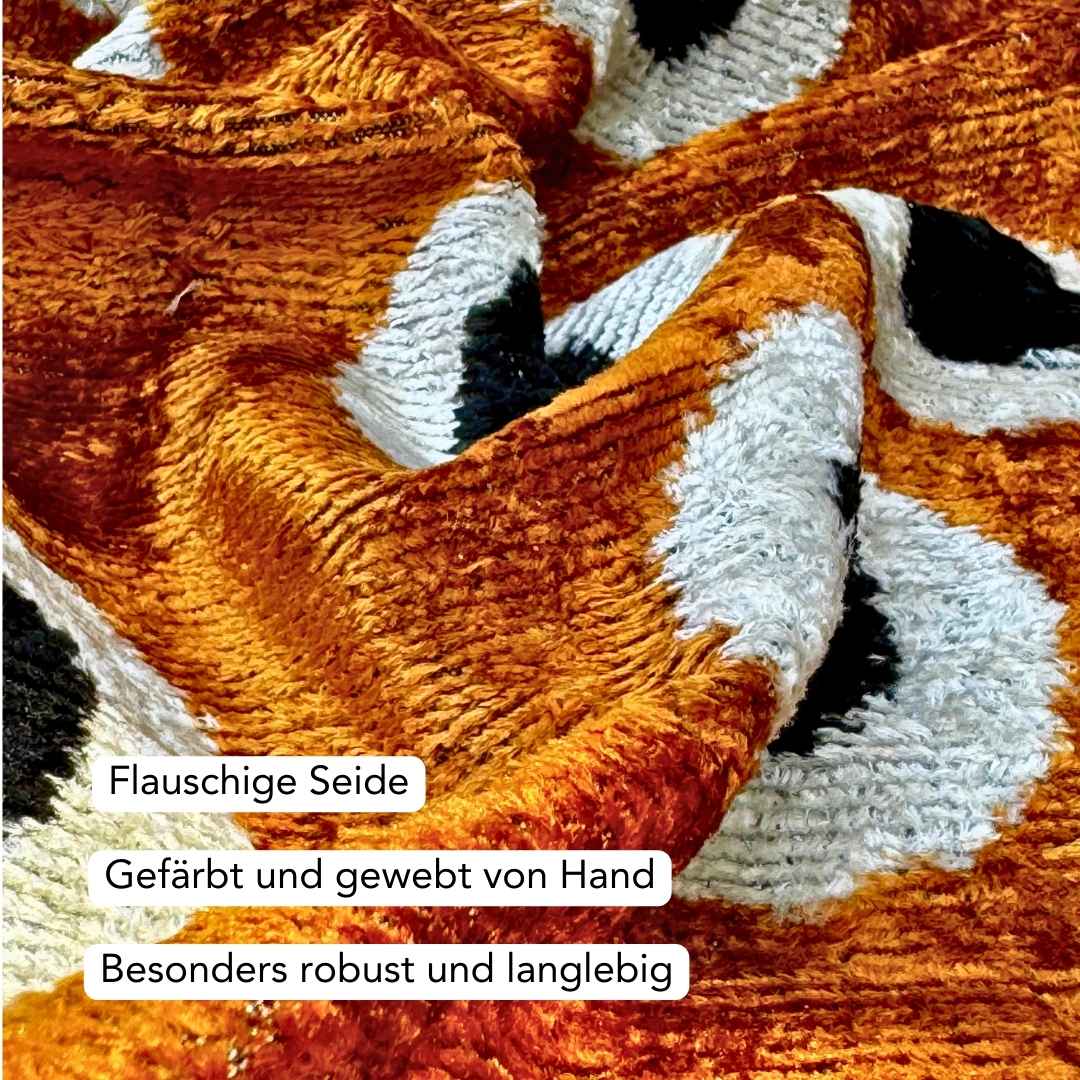 Ikat Kissenbezug Points - Silk - Velvet 40 x 60. Dekokissen. Seide. Samt. Luxuriös. Handgefertigt. - von strohdeicher design10147