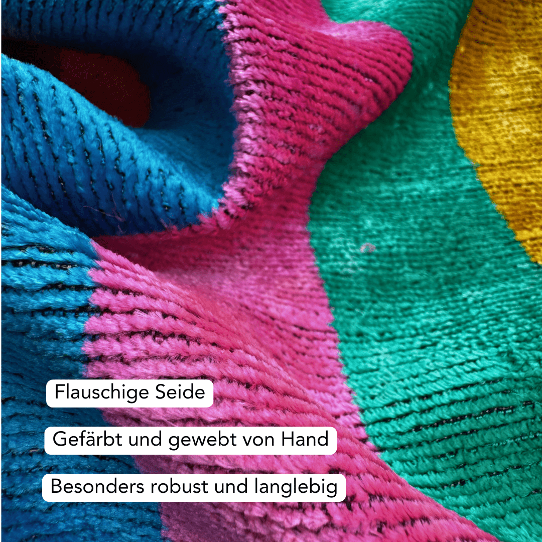 Dekokissen Ikat Rainbow - Silk - Velvet 40x60 cm. Seide. Samt. - von strohdeicher design10379