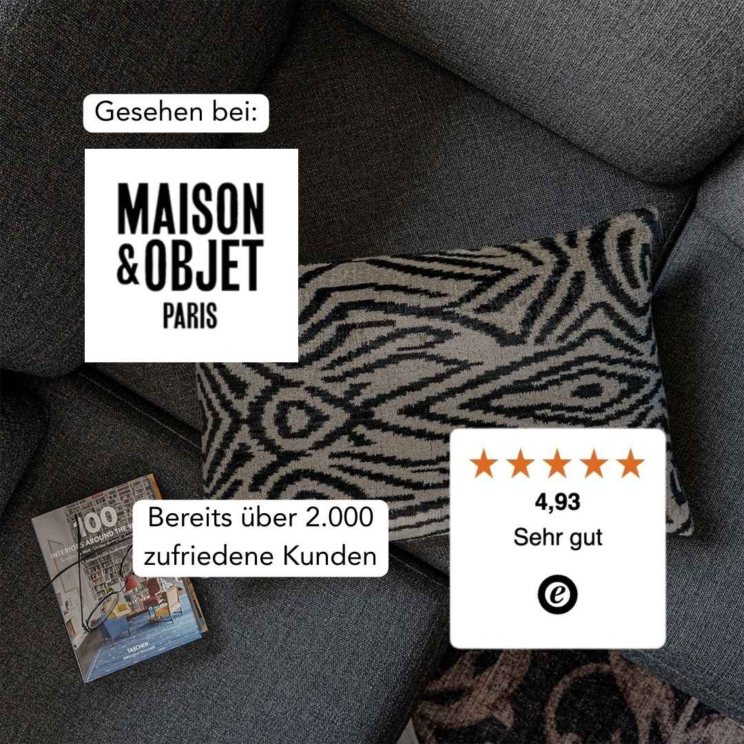 Ikat Kissen Safari - Silk - Velvet 40 x 60 cm. Seide. Samt. Handgefertigt. Design aus Deutschland. - von strohdeicher design10368